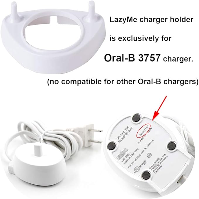 LazyMe Electric Toothbrush Heads Holder Charger Holders and 4 Toothbrush Heads Dust-Proof Covers for Oral-B Electric Toothbrush Series