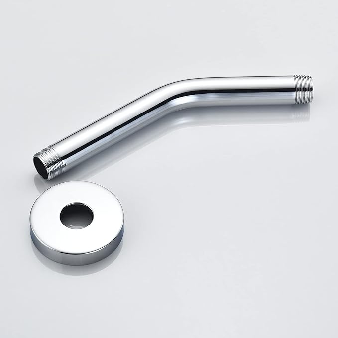 123815 Replacement For Moen 8 Inches Anti-leakage Ceiling Wall Mounted Bend Accessories-Basic Shower Arm and Flanged,Made of Solid Brass,Chrome