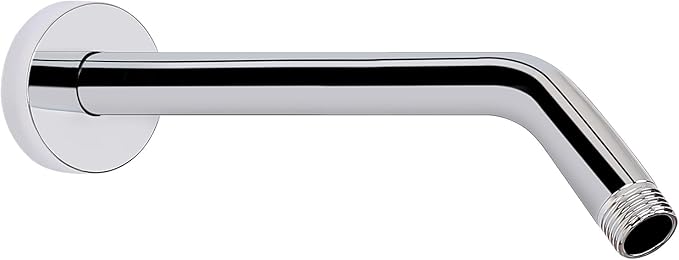 HarJue Shower Arm with Flange and Teflon Tape, Wall Mounted Shower Pipe 304 Stainless Steel Extension Arm for Fixed Shower Head & Handheld (12 Inches, Chrome)