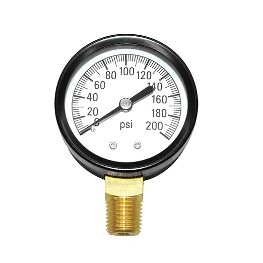 Joywayus Pressure Gauge 0 to 200 PSI Brass 1/4" Male NPT Thread Lower Mount by Joywayus