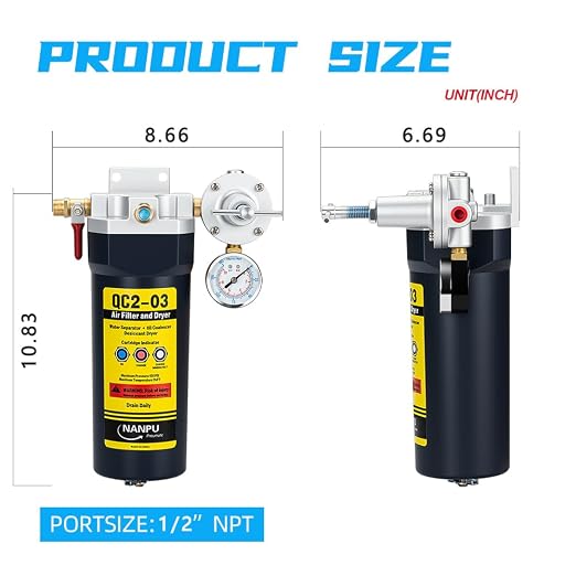 NANPU QC2 1/2" NPT Desiccant Air Dryer - Image 3