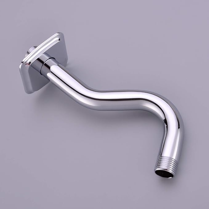 TRUSTMI 8-Inch Angled Shower Arm with Flange for Shower Head, Wall Mounted Stainless Steel Extension Tube Replacement, Chrome