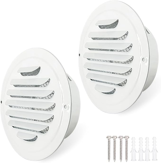 4 Inch Round Air Vent Covers, LouanXpert Stainless Steel Soffit Vent Covers by LouanXpert