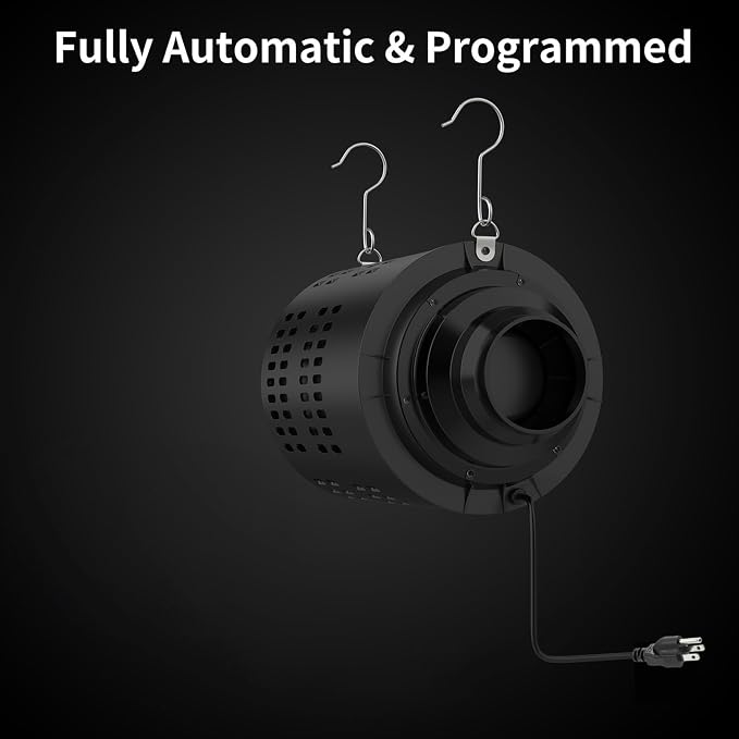 RDJ Bouns Inline Fan with Carbon Filter Kit, Compatible with 4"/5"/6" Ducts - Image 5