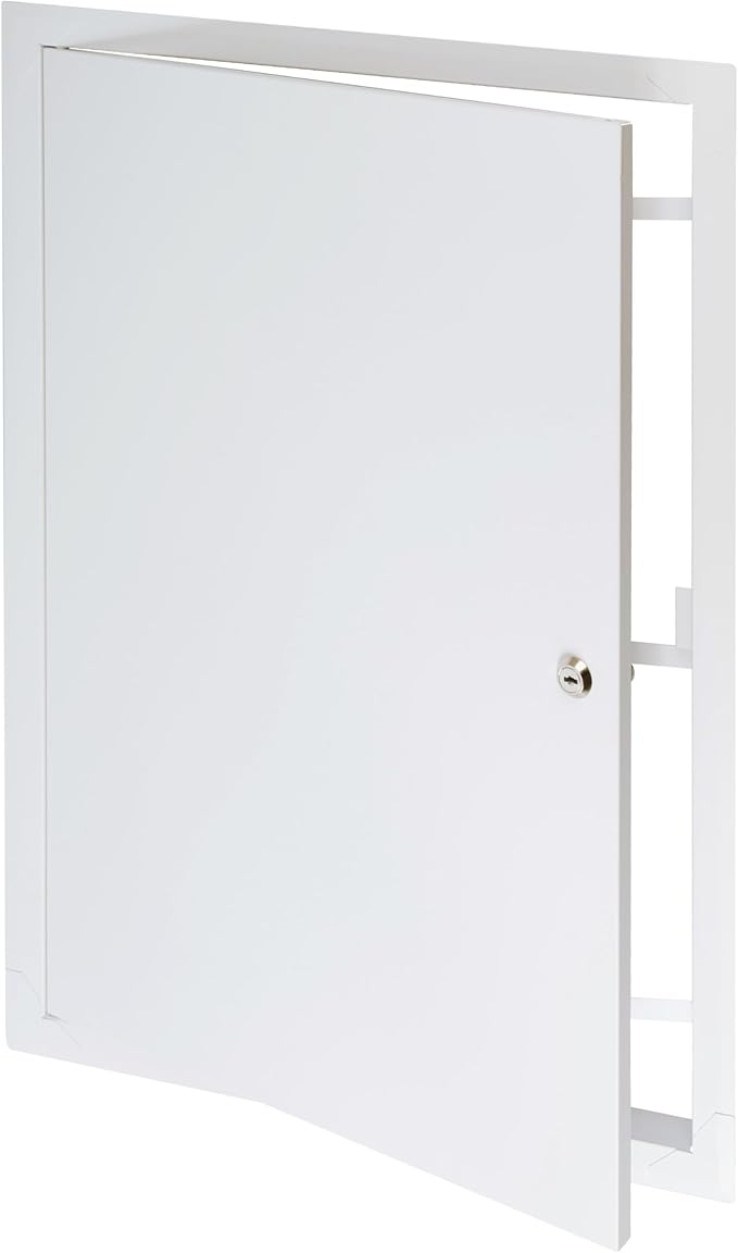 16" x 24" Lockable White Metal Access Panel. Service Shaft Door Panel with Key. Plumbing, Electricity, Heating, Alarm Wall Access Panel for Drywall. Bathroom Services Access Hole Cover.
