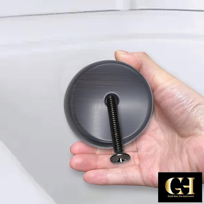 Single Hole Bathtub Drain Overflow Plate/Tub Overflow Drain Ccover with Three Matching Screws/Bathtub Overflow Drain Cover Includes an Adapter (Oil Rubbed Bronze)