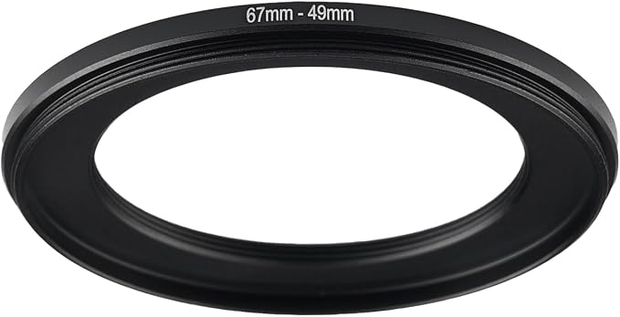 67mm to 49mm Step-up Adapter Rings Filter Adapter Black Metal Step Down Filter by Unknown