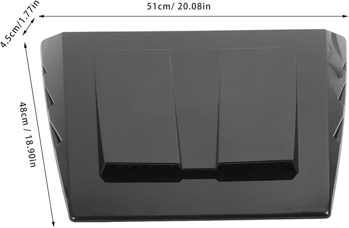 Gloss Black Hood Vent Cover Air Intake Decorative Trim Compatible - Image 3