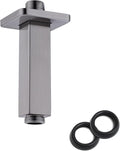 4 Inch Shower Arm with Flange, BSTIIU Ceiling Mounted Square Shower Head Extension Arm, 1/2 NPT Straight Arm for Rain Shower Head, Shower Head Extension Replacement Pipe Arm, Brushed Nickel