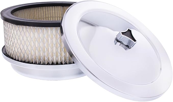 United Pacific S1106 Chrome 6 ⅜ inch Air Cleaner Assembly, Low Profile - Image 5