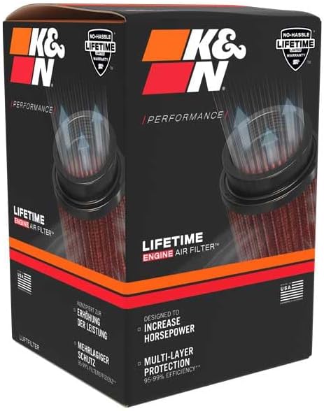 K&N High-Flow Original Lifetime Universal Clamp-On Air Filter: High Performance - Image 13
