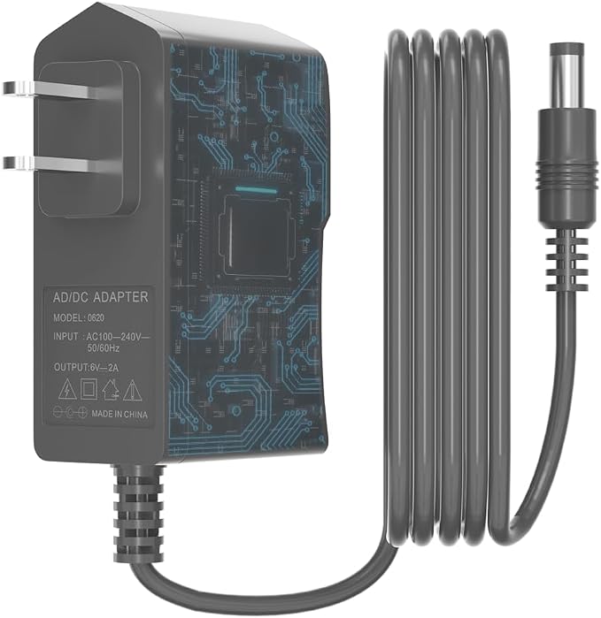 6V 2A Power Supply Adapter 6V 2A Replacement Charger 100V-240V AC Power Adapter by ZYHKJYL