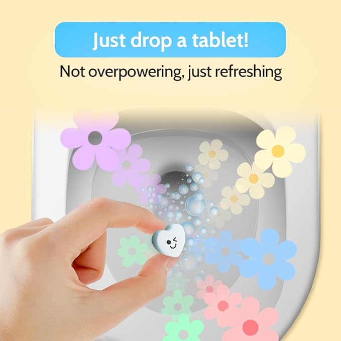 Effervescent Bathroom Air Freshener - Fresh Rosemary - Toilet Deodorizer, Bathroom Odor Eliminator, Toilet Freshener, Flushable Air Freshener Toilet Tablets, 1 Pack (30 Tablets)