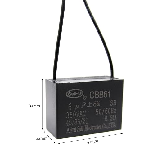 CBB61 Capacitor 6uf 350V AC Ceiling Fan 2 Wire 50/60Hz - Image 2