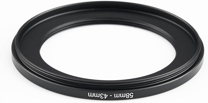 58mm to 43mm Step-Down Ring Filter Adapter, Metal Ring Step-Down Rings Adapter - Image 3