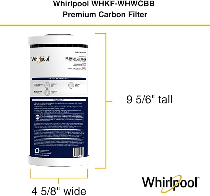 Whirlpool 10" x 4.5" Premium Carbon Water Filter WHKF-WHWCBB, NSF Certified 5 - Image 4