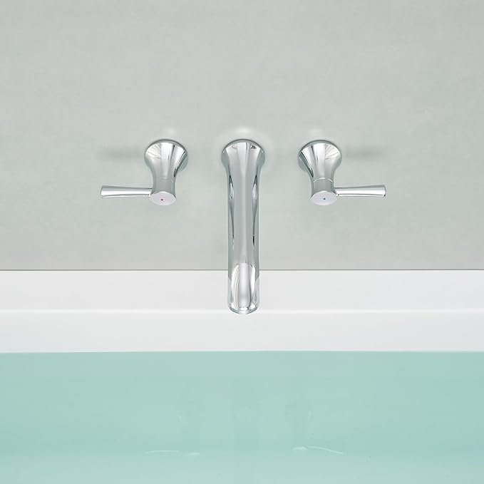 Wall Mount Tub Filler Brass Tub Faucet Chrome Bathroom Bathtub Faucets with 2 Handles