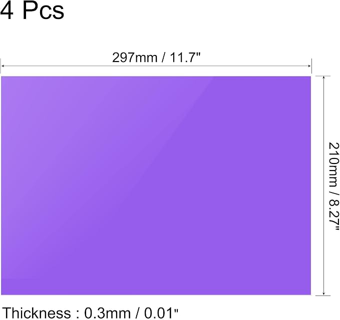 uxcell 4Pcs A4 Gel Light Lighting Filter Overlay Transparent Color Correction - Image 2
