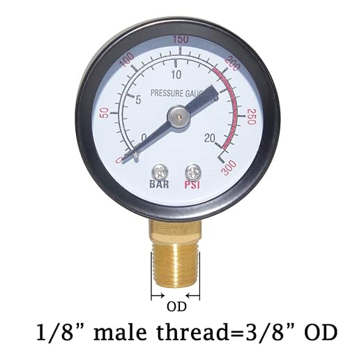 Joywayus Pressure Gauge 0 to 300 PSI Brass 1/8" Male NPT Thread Lower Mount - Image 2