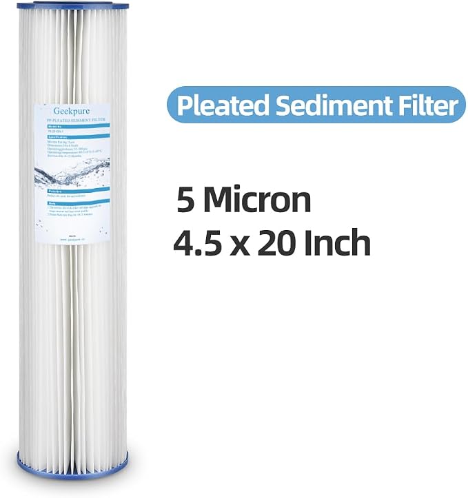 Geekpure Whole House Pleated PP Polypropylene Sediment Replacement Filters - Image 7