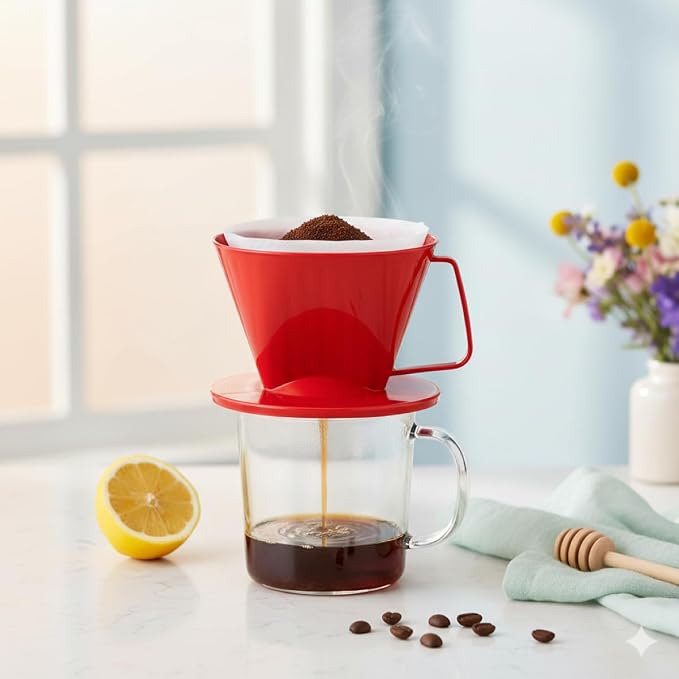 Fino Pour-Over Coffee Brewing Filter Cone, Number 1-Size, Brews 1 to 2-Servings - Image 2