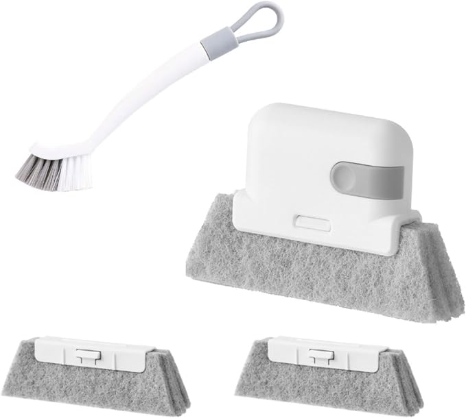 2 in 1 Window Brush Wet and Dry Brushes Window Grooves Scrubber Tools Set Door - Image 5