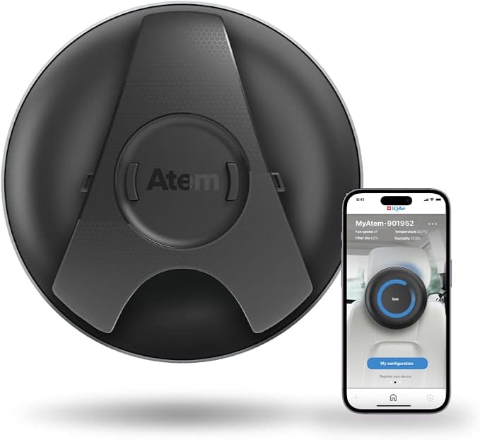 IQAir Atem Car Portable HEPA Air Purifier, Filters by IQAir