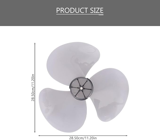 Happyyami 12 Inch Plastic Fan Blade 3 Leaves Fan Blade Replacement Electric Fan - Image 2