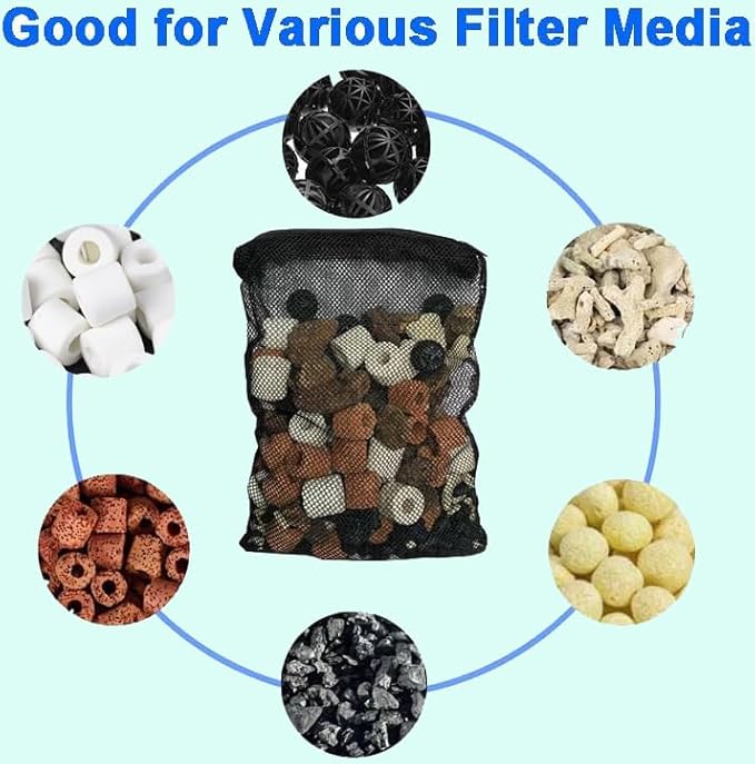 AQUANEAT 10pcs Aquarium Filter Media Bags, Fish Tank Coarse Mesh Bags - Image 4