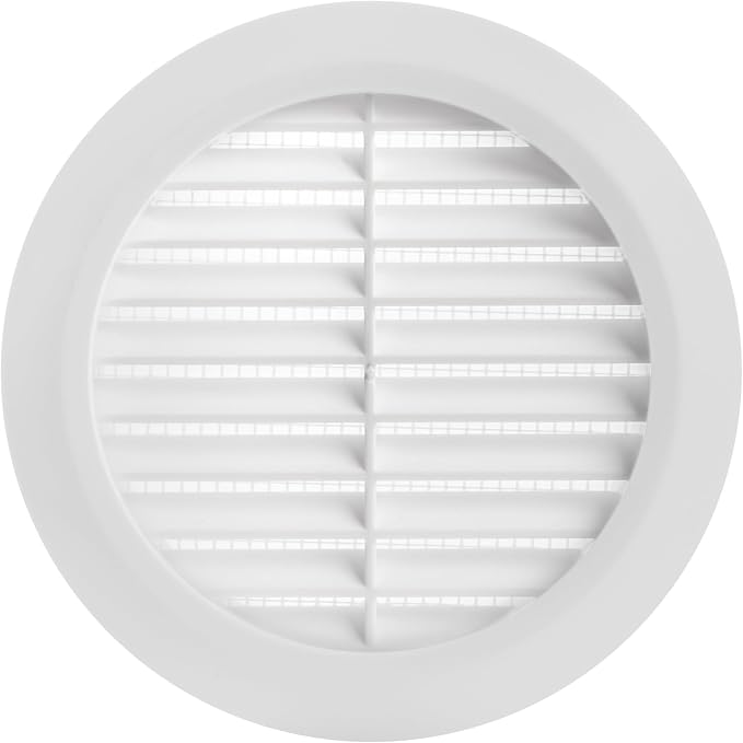 White 4" Inch Round Ventilation Grille by Unknown
