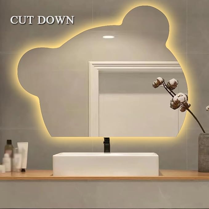 LTSRLL LED Vanity Mirror Cute Bear Decorative Mirror - Image 2