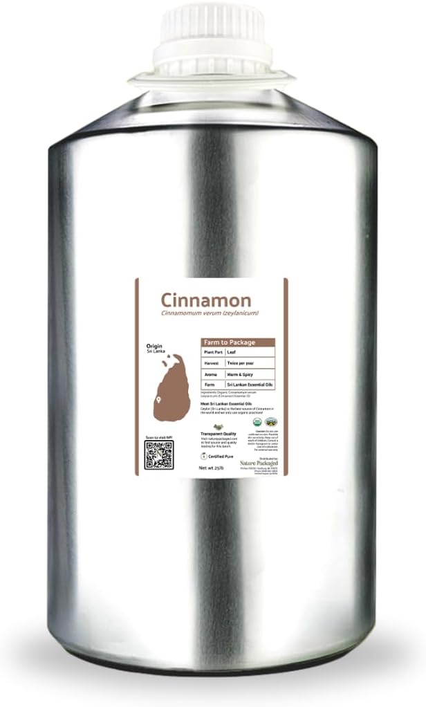 Organic Cinnamon Essential Oil - Direct from Sri Lankan Essential Oils - 100% Pure - Natural Aceite de Canela for Aromatherapy & Wellness - Premium Grade (15ml)