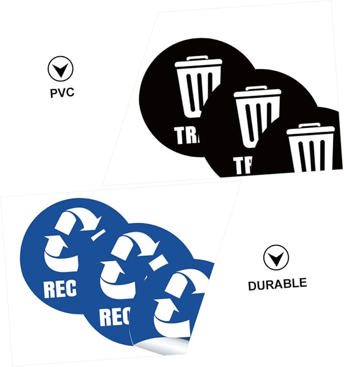 VILLCASE 6-Pack Self-Adhesive Garbage Classification Stickers - Image 9