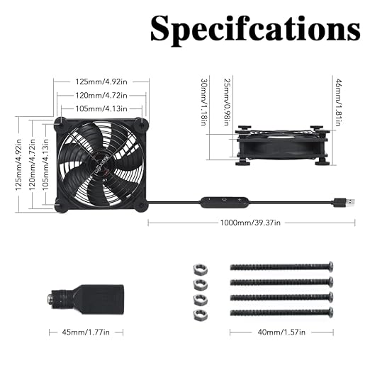 Quiet 120mm USB 5V/12V DC Fan - Image 3