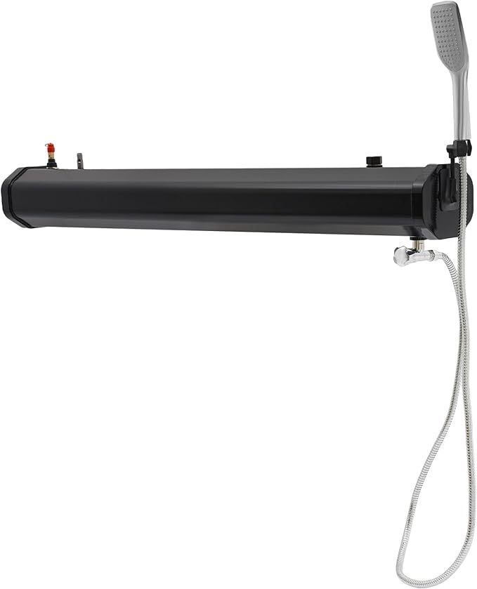 TFCFL 7.93 Gallon Roof Rack Mount Road Shower, High Pressure Outdoor Camping Shower with Long Hose, Portable Camping Solar Shower for Camping, Hiking, Beach, Pet & Gear Cleaning, Black