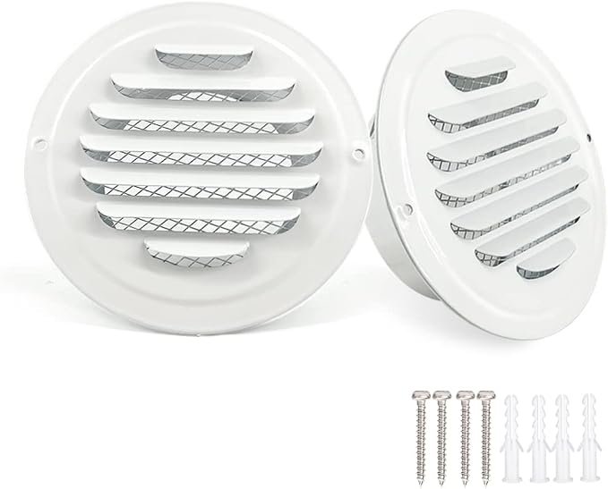 6 Inch White Soffit Vent Covers, LouanXpert Stainless Steel Round Air Vent by LouanXpert