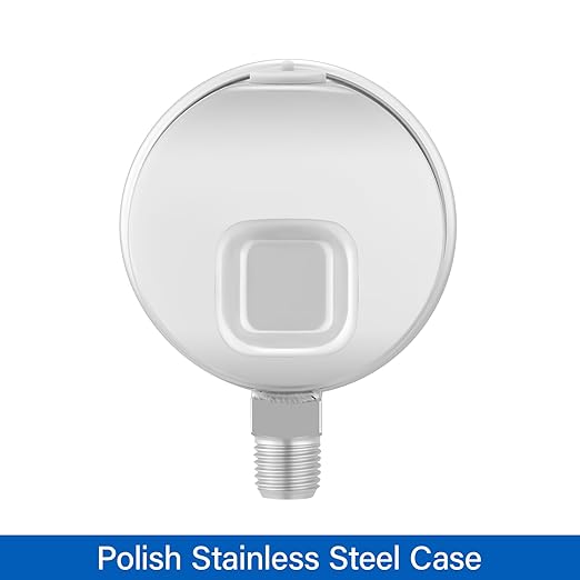 MEASUREMAN Pressure Gauge 1/4 NPT, 0-100psi/kPa Fully Stainless Steel Hydraulic - Image 2