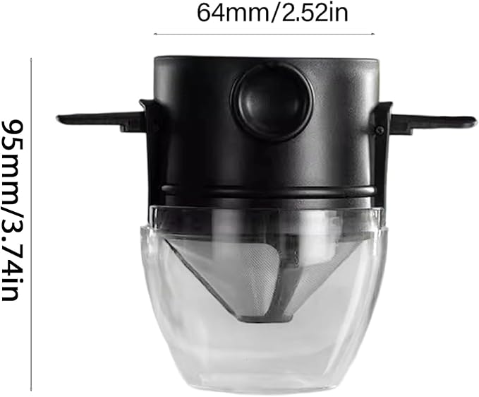 Foldable Travels Coffee Dripper Double Filter Systems Rustproof Stainless Steel - Image 7
