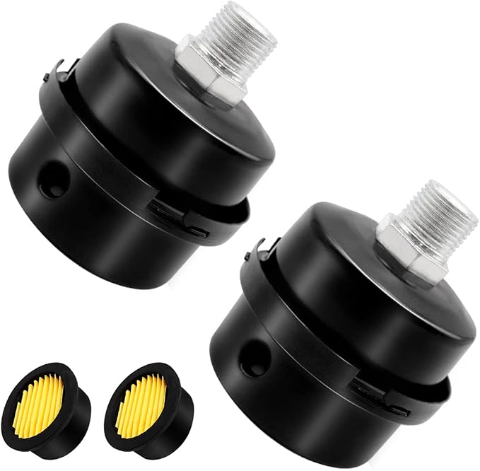 2 pcs 1/4" Thread Air Compressor Silencer, Air Compressor Intake Filter Sound by Tnuocke
