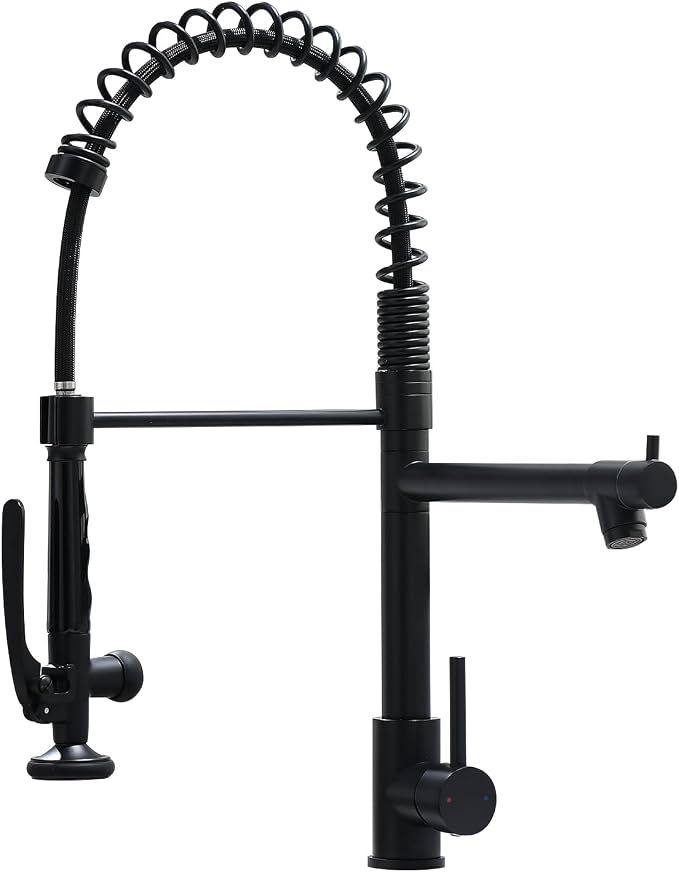 Fapully Black Kitchen Faucet, Commercial Pull Down Kitchen Sink Faucet by Fapully
