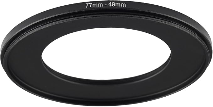 77mm to 49mm Step Up Ring Filter Adapter Black Metal Step up Adapter Rings by Unknown
