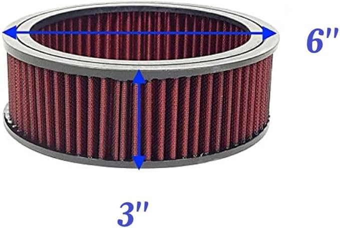 Round Washable Air Filter Cleaner Red Element Replacement Filter Flow Kit - Image 3
