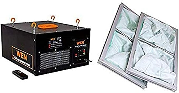 WEN 3410 3-Speed Remote-Controlled Air Filtration System & 90243-026-2 1-Micron by WEN