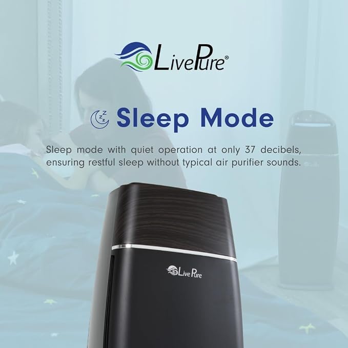 LivePure LP260TH-G Sierra Series True HEPA Digital Tall Tower Air Purifier - Image 5