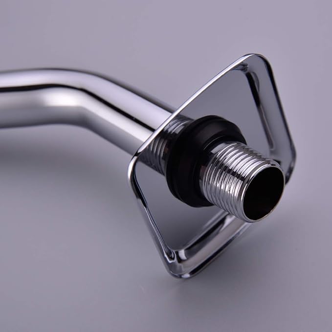 TRUSTMI 8-Inch Angled Shower Arm with Flange for Shower Head, Wall Mounted Stainless Steel Extension Tube Replacement, Chrome