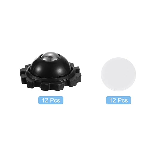 uxcell 12Pcs Mini Self Adhesive Caster Wheels, 1.02" x 0.47" 360° Rotation - Image 3