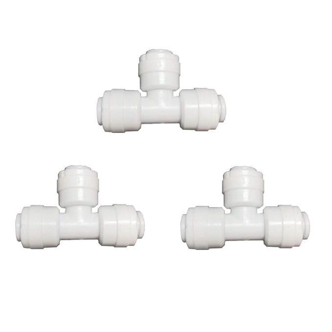 Malida 3/8" 3-Way Union Tee Tube Quick Connect Push Fit Water Purifiers Filters by MALIDA