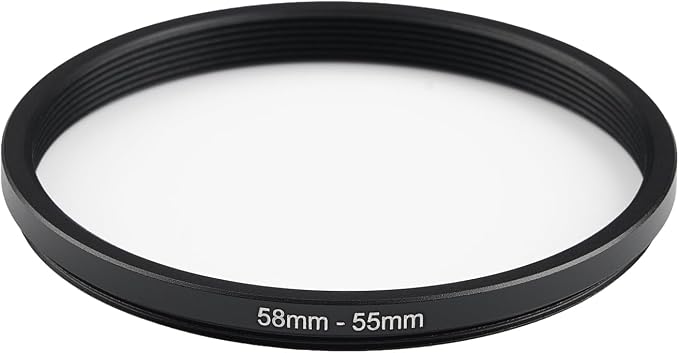 58mm to 55mm Step-Down Ring Filter Adapter, Metal Ring Step-Down Rings Adapter - Image 2