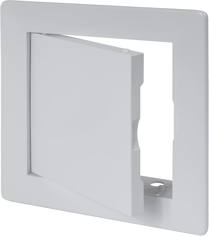 Vent Systems 4 x 4 Inch (Opening) White ABS Plastic Access Panel - Access Door for Drywall, Wall, Ceiling - Electrical, Plumbing Service Wall Hole Cover - Inspection Door - 5.3 x 5.3 Inch (Outer)
