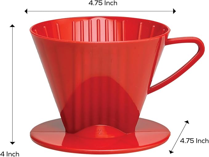 Fino Pour-Over Coffee Brewing Filter Cone, Number 2-Size, Brews 2 to 6-Cups - Image 3